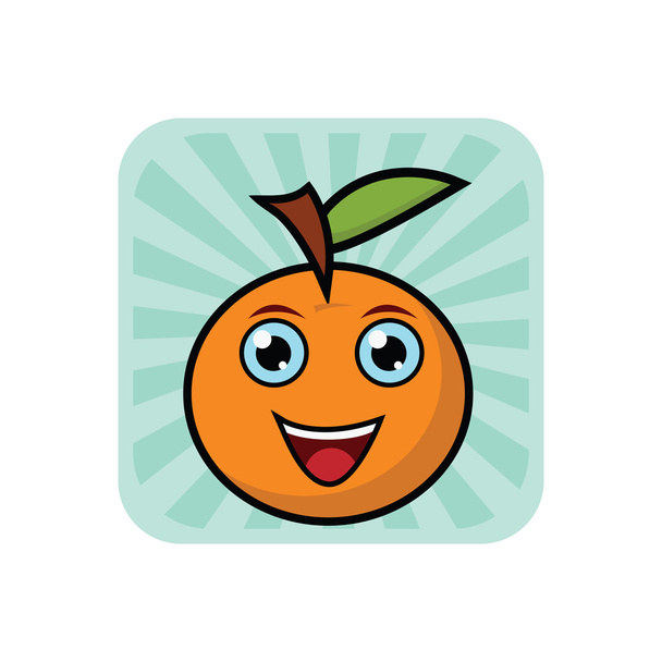 funny mandarin icon, illustration on white background - Фото, зображення
