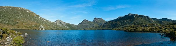 Panorama do lago pomba berço montanha, Tasmânia
 - Foto, Imagem