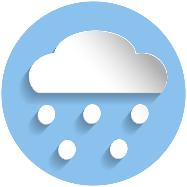Snowing cloud icon, paper style - Vector, Image