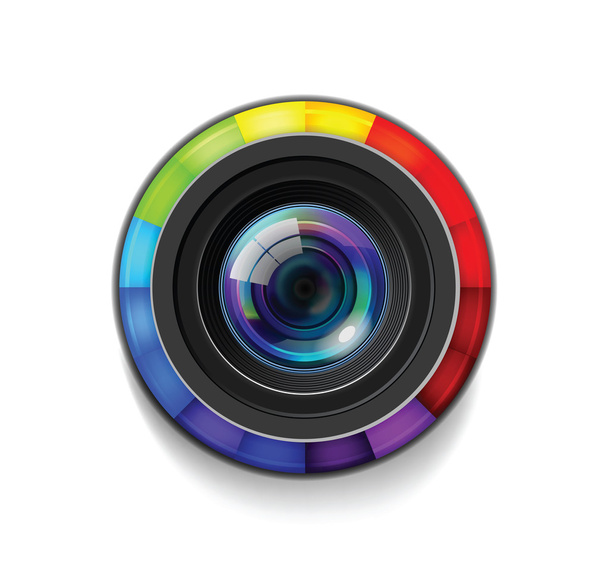 Camera Lens with Color Wheel - Foto, Imagen