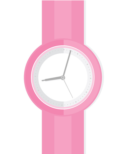 Women Flat Modern Wristwatch Icon Soft Pink Color - Foto, afbeelding