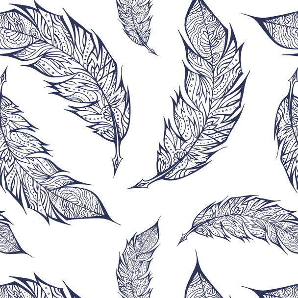 Background with vector feather isolated. fountain pen. - Vector, Image