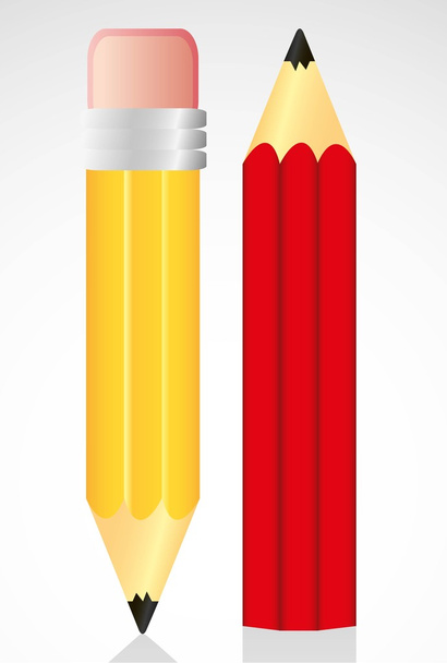 Sarı ve kırmızı kalem - Vektör, Görsel