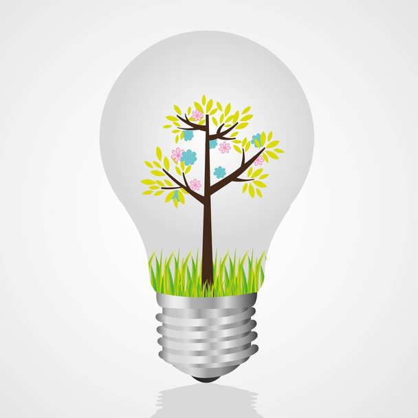 reuse of old light bulbs - Vector, Image