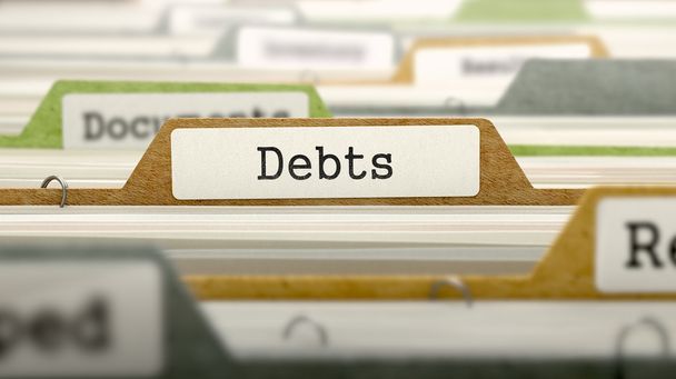 Debts - Folder Name in Directory. - Φωτογραφία, εικόνα