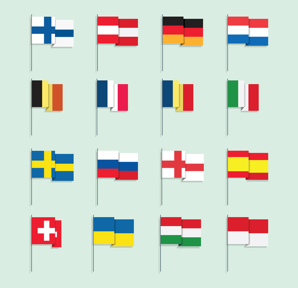 Set of Flat Style European Flags - Foto, immagini