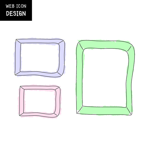 Vector blank picture frame template set isolated on wall, Illustration EPS10 - Vector, Image