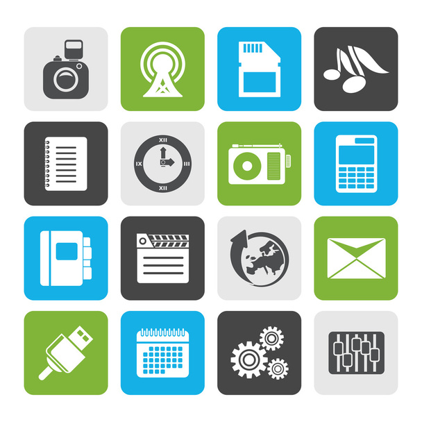 Flat Phone Performance, Business and Office Icons - Vector, Image