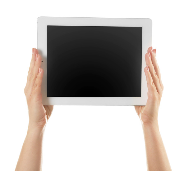 λευκό tablet στα χέρια - Φωτογραφία, εικόνα
