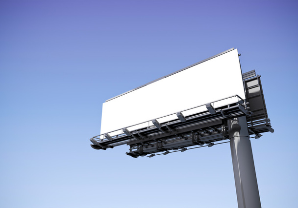 Biały billboard na tle nieba - Zdjęcie, obraz