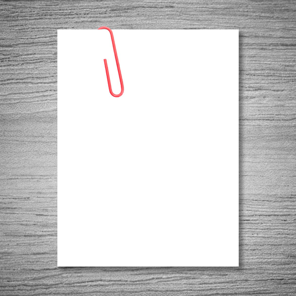 White space and red paper clip - Photo, Image