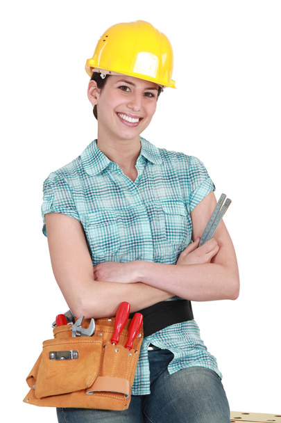 Female builder - Фото, зображення