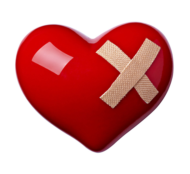 Heart shape love bandage hurt - Photo, Image