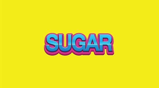 Sugar Style Text on yellow background - Zdjęcie, obraz