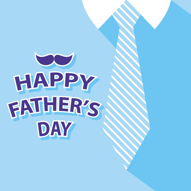 Ojcowie szczęśliwy dzień karta na tle koszula krawat i niebieski 2 - Wektor, obraz
