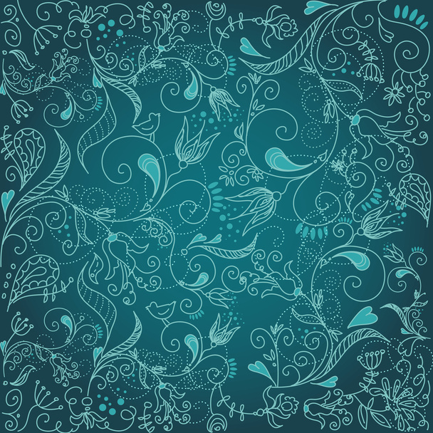 Floral hand drawn background - Vector, afbeelding