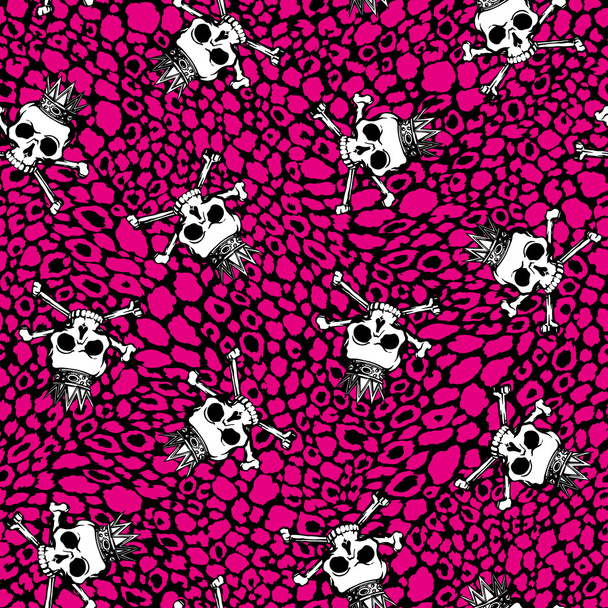 Skull illustration pattern, - Wektor, obraz