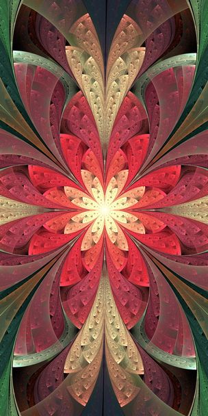 Multicolored symmetrical fractal flower in stained glass window  - Fotografie, Obrázek