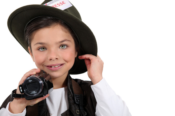 Child disguised as a reporter - Fotografie, Obrázek