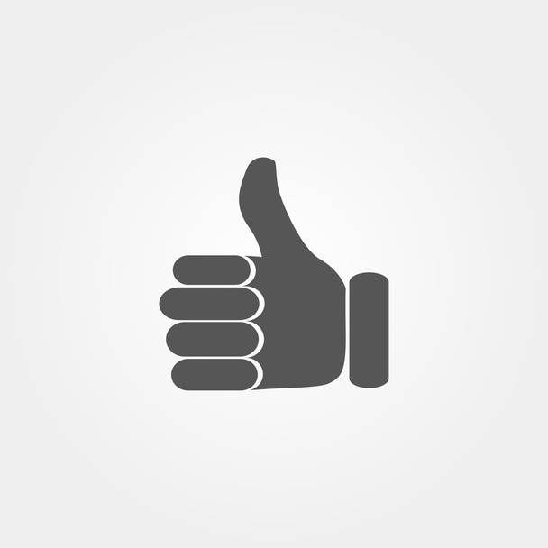 Thumb up icon in flat style grey color - Вектор, зображення