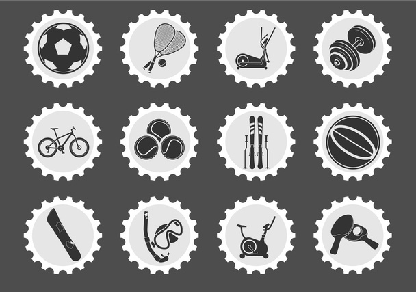 sport felszerelés szimbólumok - Vektor, kép