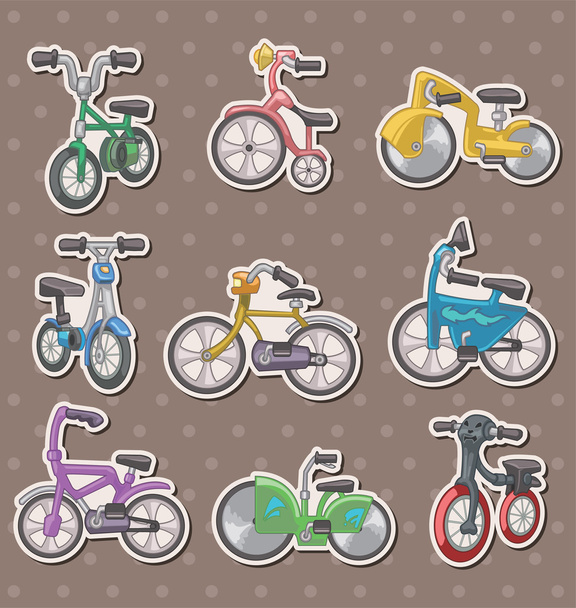 cartoon Bicycle stickers - ベクター画像