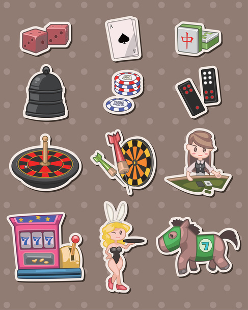 casino stickers - Vector, afbeelding