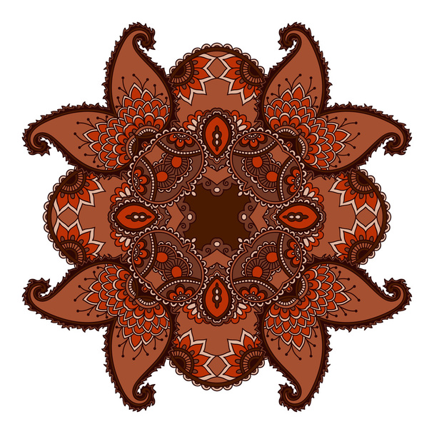 Vector image of colored mandalas in oriental style. - Vektör, Görsel