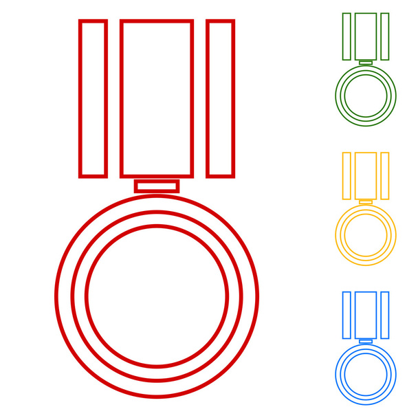 メダル。線のアイコンのセット - ベクター画像