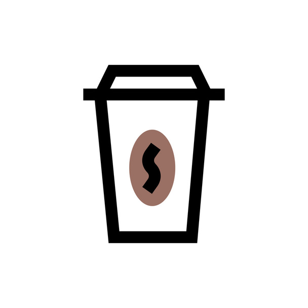 Papier café tasse ligne icône. - Vecteur, image