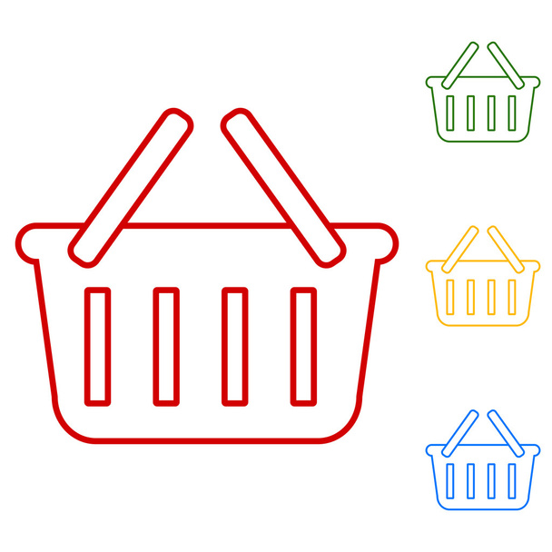 Shopping basket. Set of line icons - Vector, Image