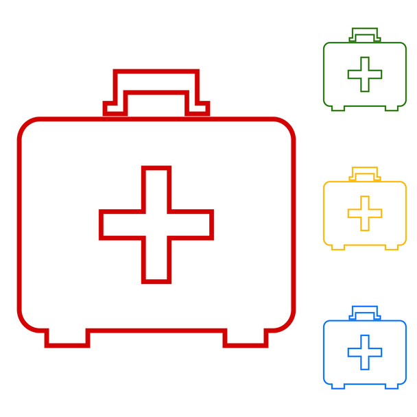 Icono de caja de primeros auxilios sobre fondo blanco
 - Vector, imagen