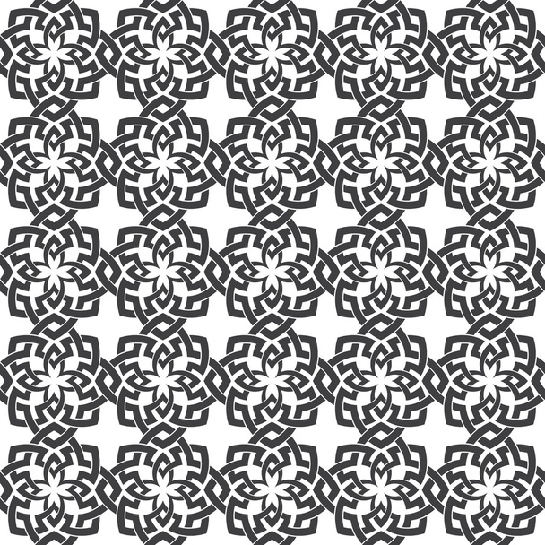 Seamless pattern of intersecting celtic flowers - Vector, Image