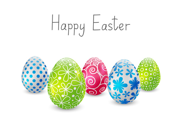 Easter color eggs on white - Vector, Image