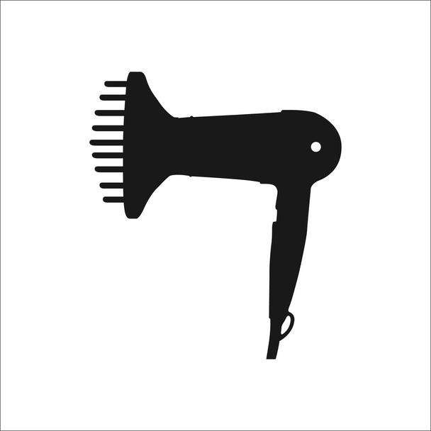 Barber hairdryer simple icon on white  background - Vector, Image