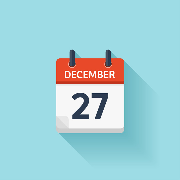 December 27 . Vector flat daily calendar icon. Date and time, day, month. Holiday. - Vecteur, image