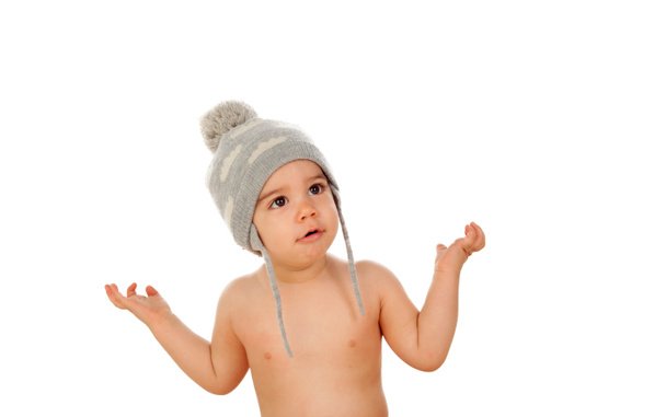 Adorable bébé garçon en bonnet de laine
 - Photo, image