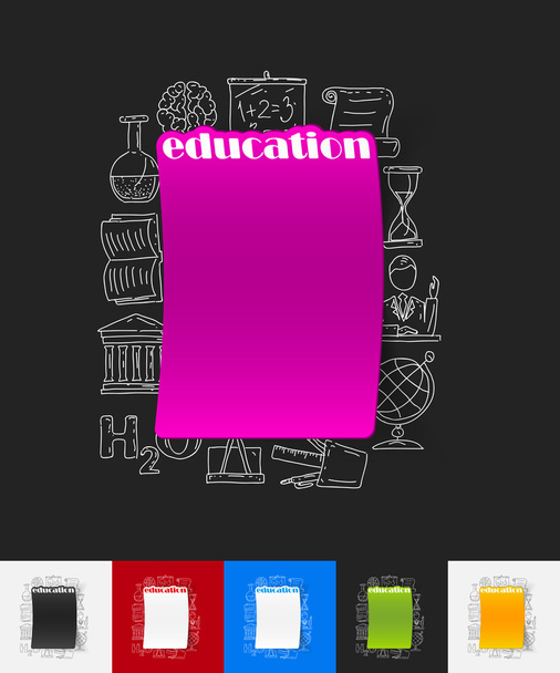 onderwijs papieren sticker - Vector, afbeelding
