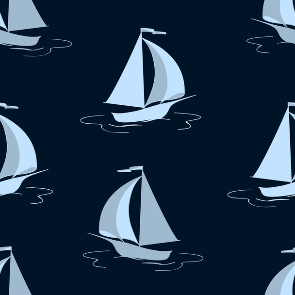 The sailing yacht. Seamless background - Вектор, зображення