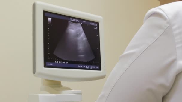 Arzt führt medizinischen Ultraschall durch - Filmmaterial, Video