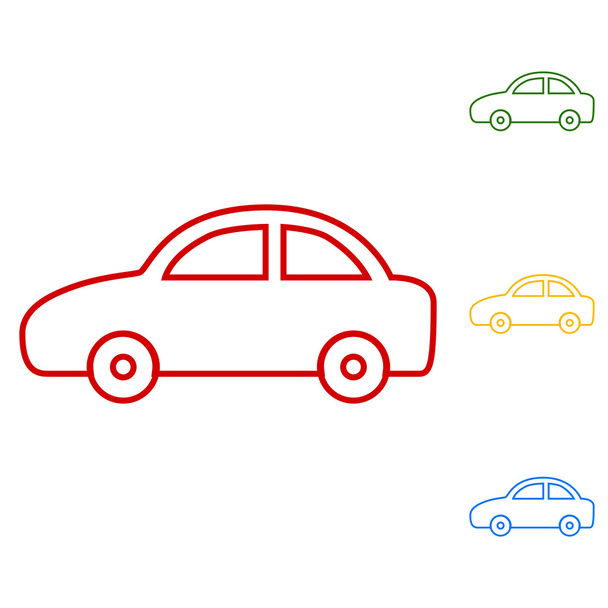 Car. Vector. Set of line icons - Vector, Image