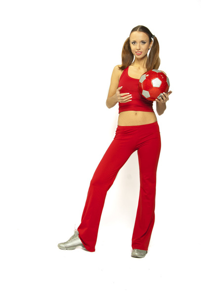 Girl in a red track suit - Foto, Imagem