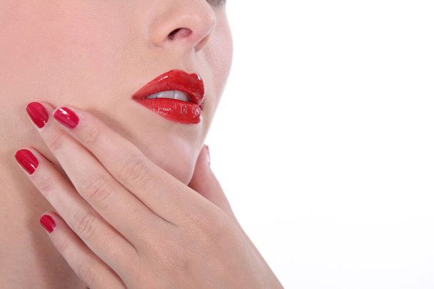 Close-up of lips. - Фото, изображение