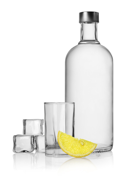 Bottle of vodka and lemon - Photo, Image