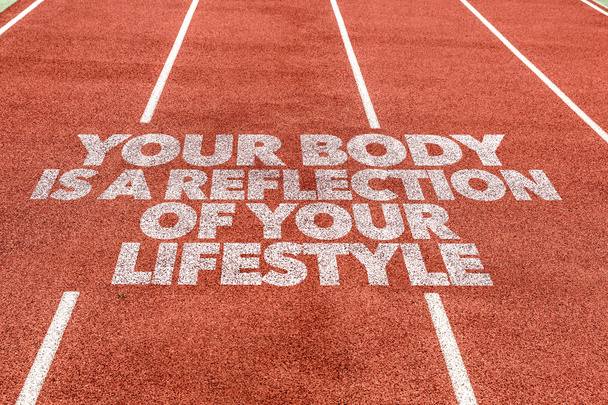 Body Is a Reflection Of Lifestyle written on track - Valokuva, kuva