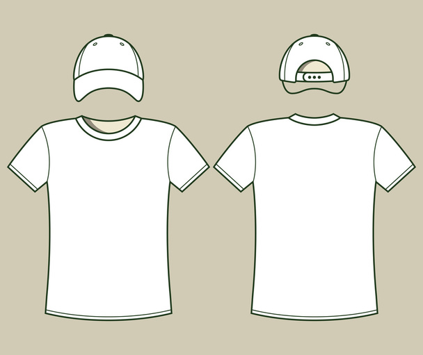 T-shirt et modèle de casquette
 - Vecteur, image