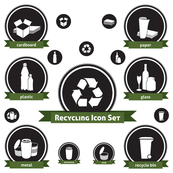 recykling zestaw ikon - Wektor, obraz