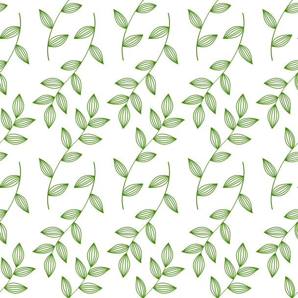 シームレスな緑の葉 - ベクター画像