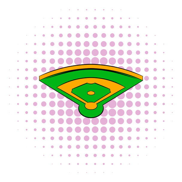 Піктограма поля бейсболу, стиль коміксів
 - Вектор, зображення