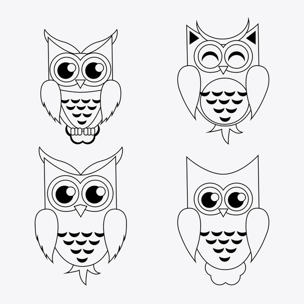 Owl icon design - Vektor, obrázek